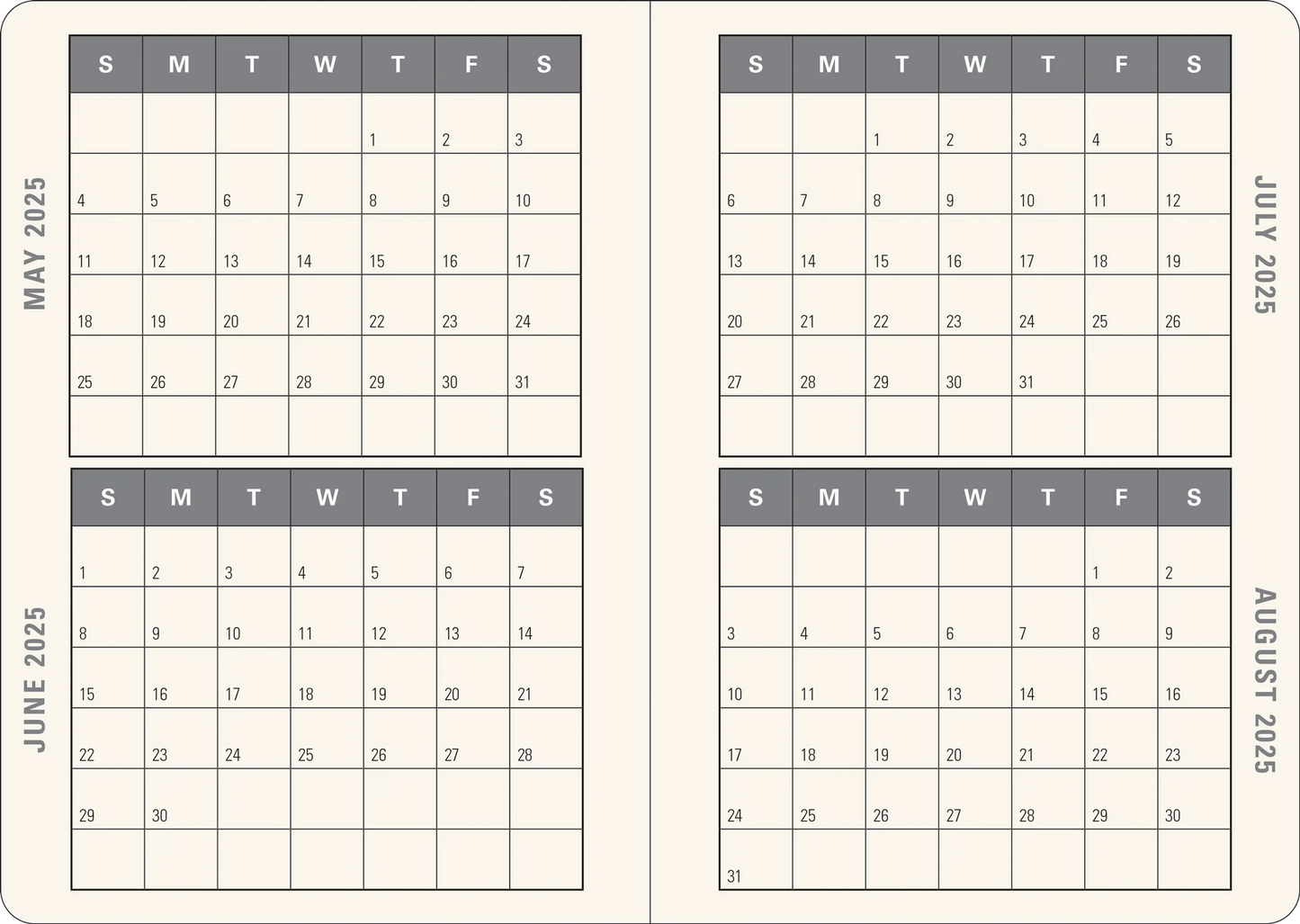 2025 Gilded Ivory Weekly Diary