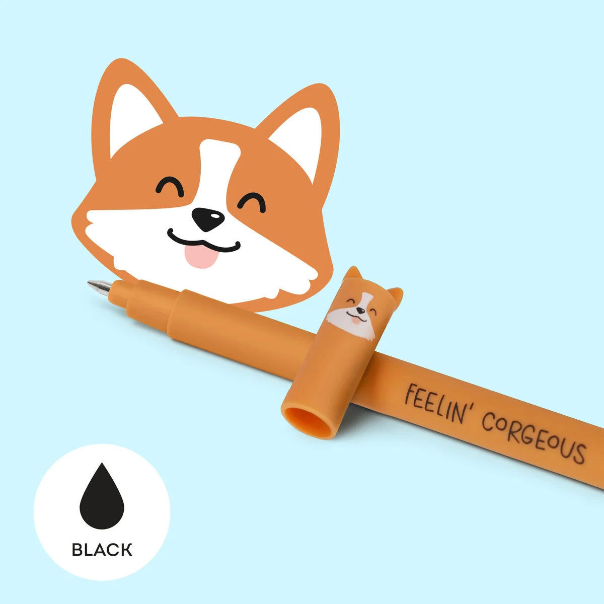 Erasable Gel Pen "Corgi" with Black Ink