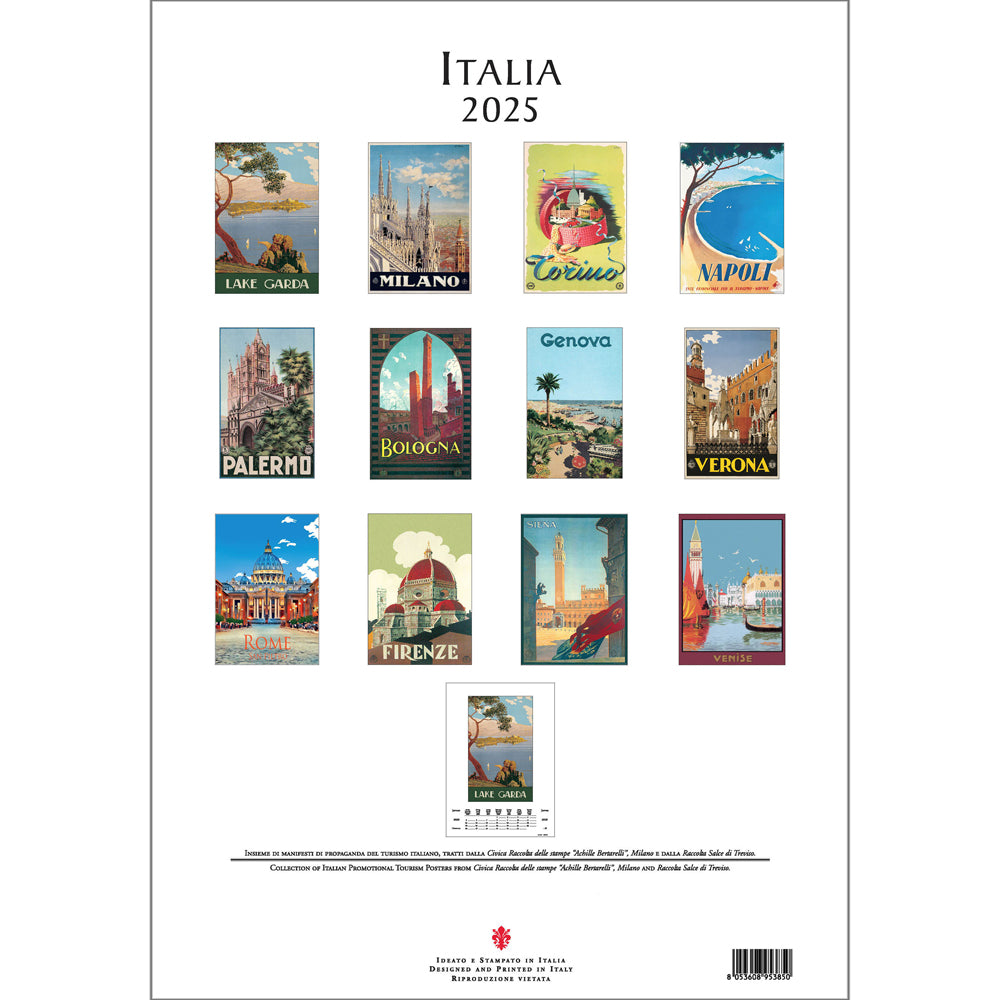 Italia Large Wall Calendar 2025