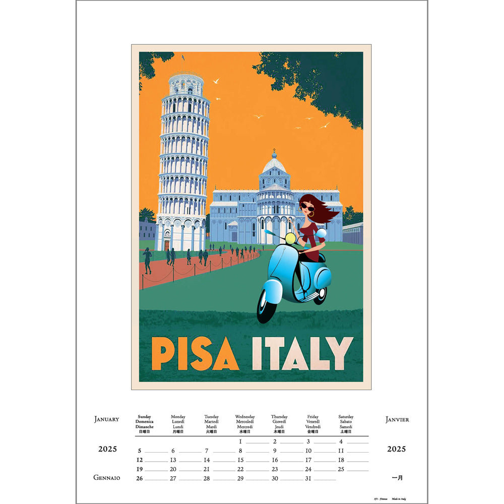 Vacanze Italiane Large Wall Calendar 2025