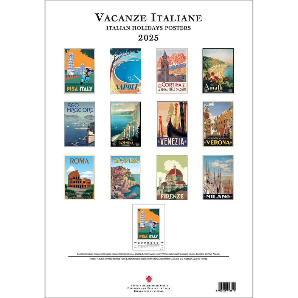 Vacanze Italiane Large Wall Calendar 2025