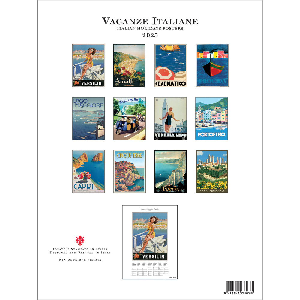 Vacanze Italiane Medium Wall Calendar 2025