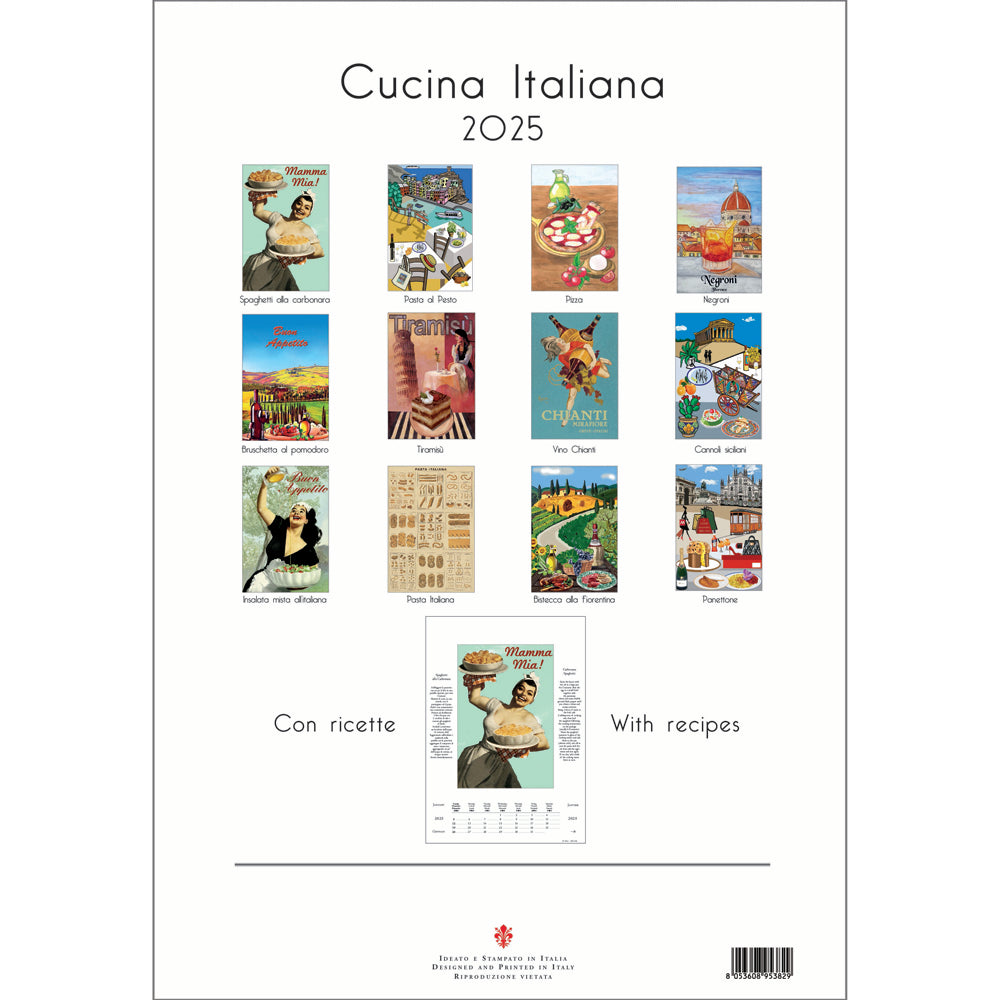 Cucina Italiana Medium Wall Calendar 2025